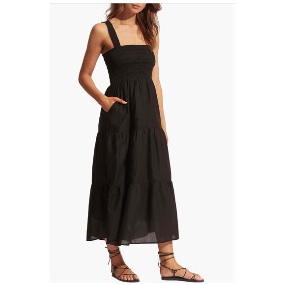 Seafolly Beach House Smocked
Cotton Cover-Up Dress size small (New) - Picture 1 of 7